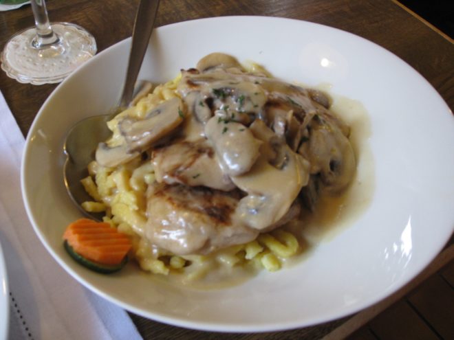 Pork and Spaetzle at the Hotel Reckweilerhof