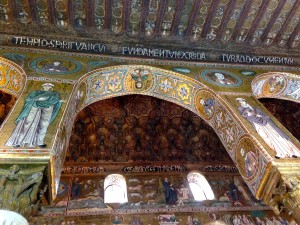 Simply unbelievable unless you see it. Columns, arches, walls between the center and left apse of Cappella Palatina