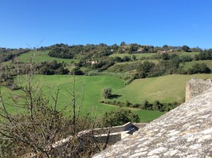 Countryside around the Torrechiara Castle.