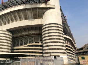 85,000 seat Meazza soccer stadium n Milan. It is huge and almost overpowering.