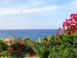 View of the Mediterranean from our hotel room in Pizzo, Italy