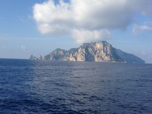 The Island of Capri from the deck of the boat that transported us