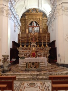 Main altar in the church in Capri Centro