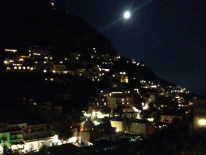 Night in Positano, complete with a very nice moon to provide some illumination