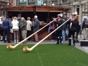 No — we didn’t buy any Riccolo even though we saw the horns in the Piazza Cordusio. There have been many different demonstrations from various countries, probably as promotions for Expo 2015