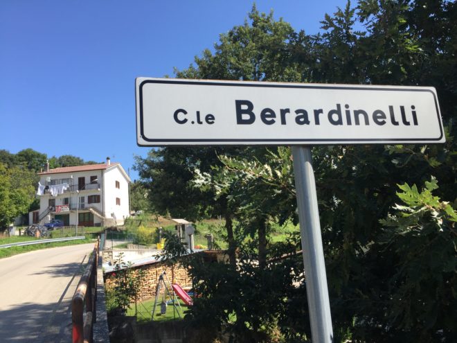 Berardinelli, Chieti, Italy. It consists of six houses and nothing else but fields.