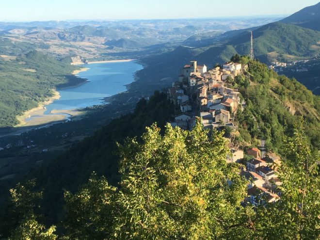 Monteferrante and Lake Bomba from higher up the mountain, Sunday morning