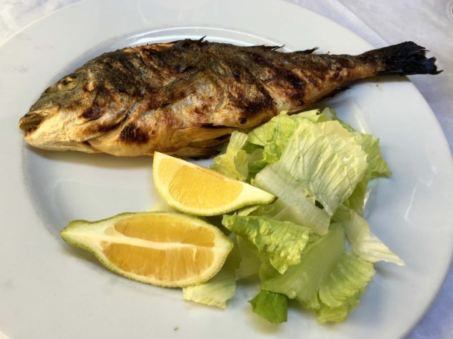 And Jim had the grilled fish - orato, or seabream