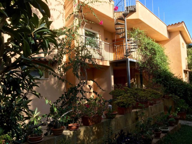 Entrance to our apartment and the circular stairs to the roof.