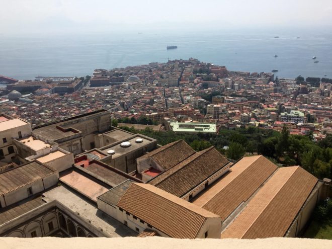 View of the city from Castel Sant'Elmo, looking towards Castel Ovo.