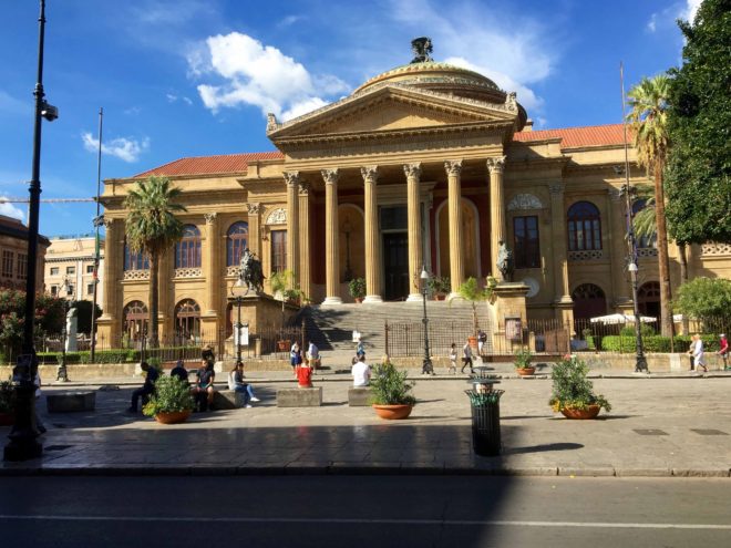 Teatro Massimo Vittorio Emanuele. It is the biggest in Italy, and third largest in Europe (behind Paris and Vienna), and is renowned for its perfect acoustics.