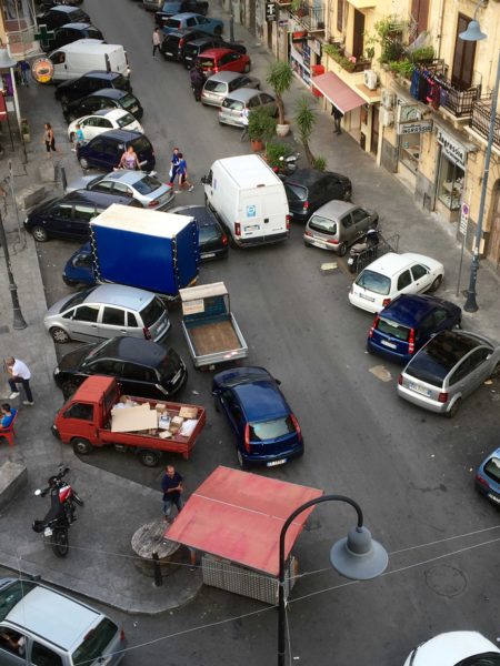 Last one - same truck but going away down via Scinà. We saw an RV doing the same thing one day.