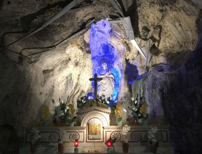 The grotto of Santa Rosalia in a cave in Mount Pellegrino.