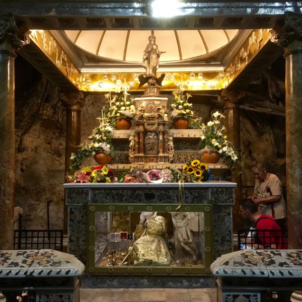 Sanctuary of Santa Rosalie where three of her body parts are interred, including a tooth. The remainder of her body is located in the Palermo Cathedral.