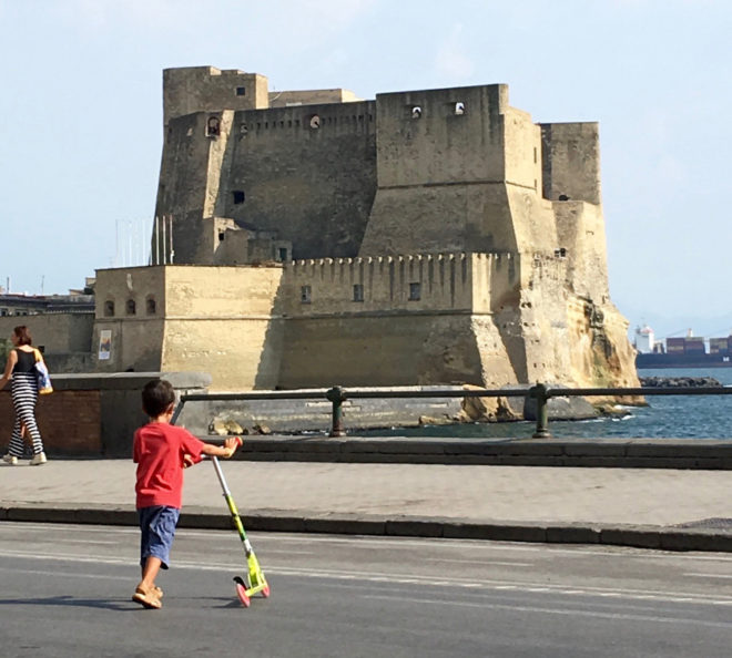 Castel Ovo guarding the approach to Napoli.