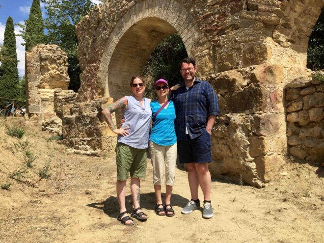 Simon, our historian and expert on all things Roman, with Michele and me