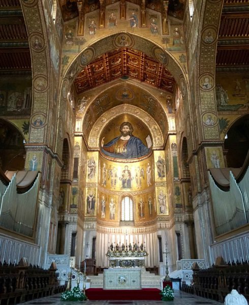 The Duomo at Monreale, built high above the town of Palermo. Beautiful.