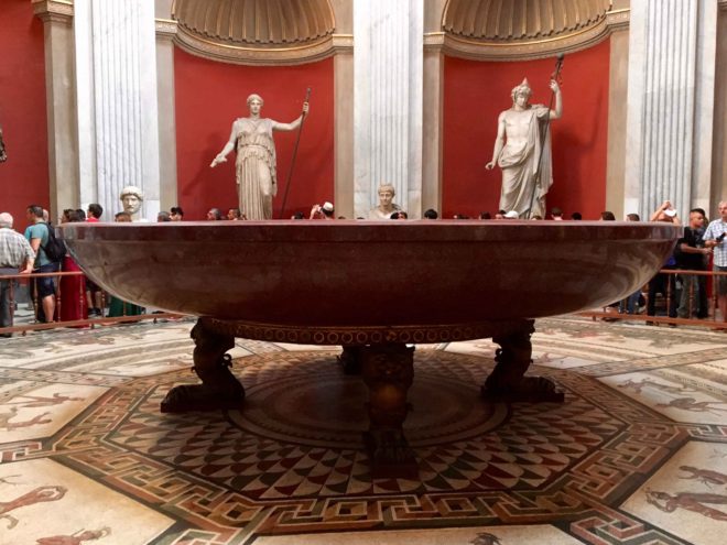 Nero's Bathtub. It is the largest unit of Purple, or Imperial Porphyry in the world and was carved from a single block. 