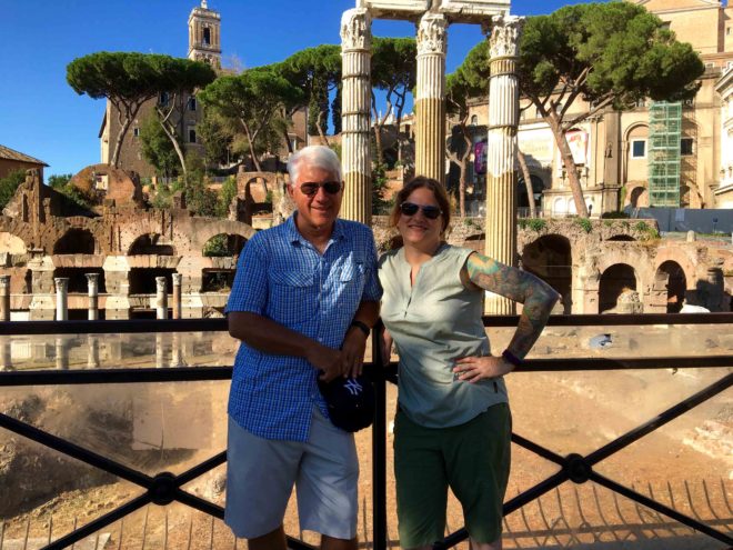 Jim and Michele aside the Roman Forum ruins.