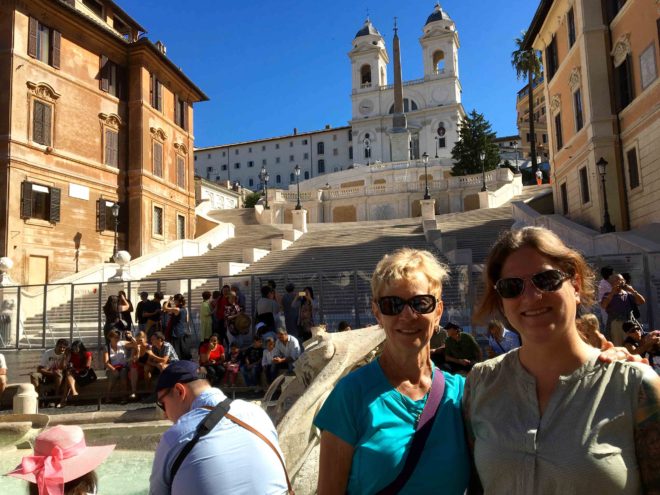 Michele and I posing at the bottom of the Spanish Steps. The 135 steps were built in 1725 & was intended to link the Spanish Embassy with the Holy See who at the time was off a plaza just off from the bottom.