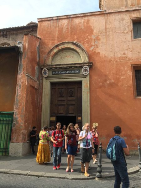 Entrance to the Basilica of Santa Pressede, somewhat hidden away from any main streets.