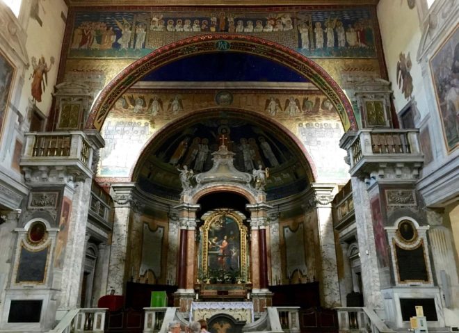 The main altar of S. Pressede but look at the gold thought the upper levels and in the arches.