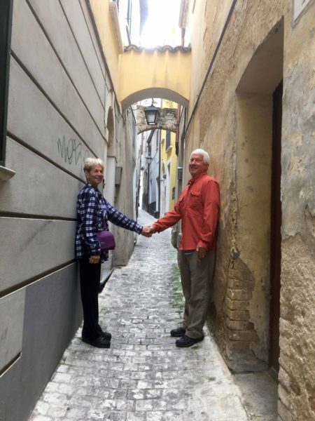 Jim and I in an alley in the town of Guardiagrele