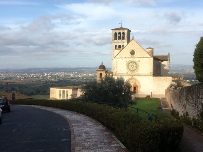 Church of Saint Francis of Assisi in the morning sun. We were able to go into the upper basilica which had been closed last night. Again, a marvel of design, craftsmanship and art.