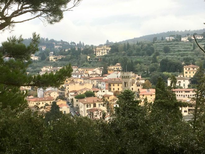 Buildings in the town of Fiesole, high above Florence.