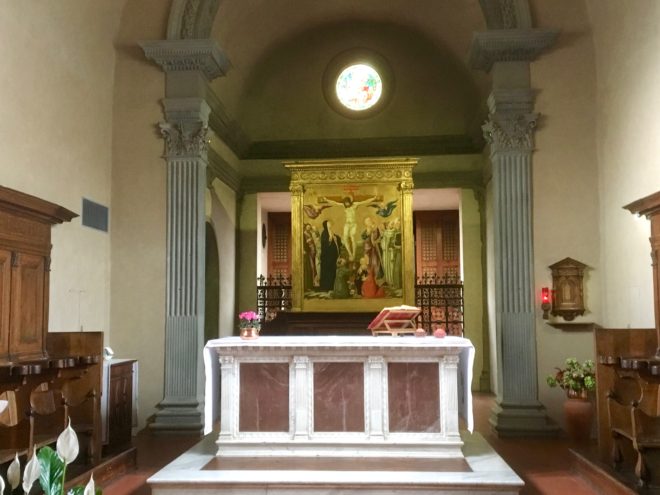 Altar and artwork in the Basillica of San Francesco, Fiesole