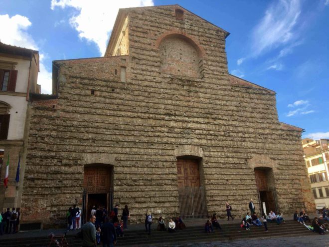 San Lorenzo with its still unfinished facade. City government and a small consortium are working on a plan to add the marble facade.