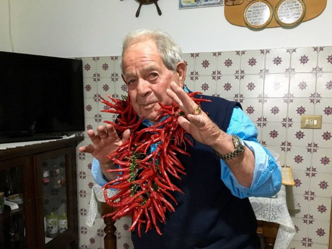 Another cousin dropped by, Edoardo, who left a few peperincini for Adolfo, including a necklace to ward of evil spells we think. Not unlike the Mexican tradition in Southern Arizona.