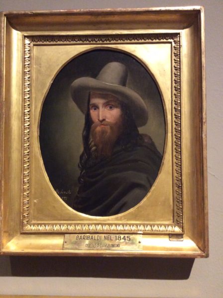 Painting of a young Giuseppe Garibaldi, one of the four fathers of a unified Italy and famous from Russia to Europe to South America and the United States.