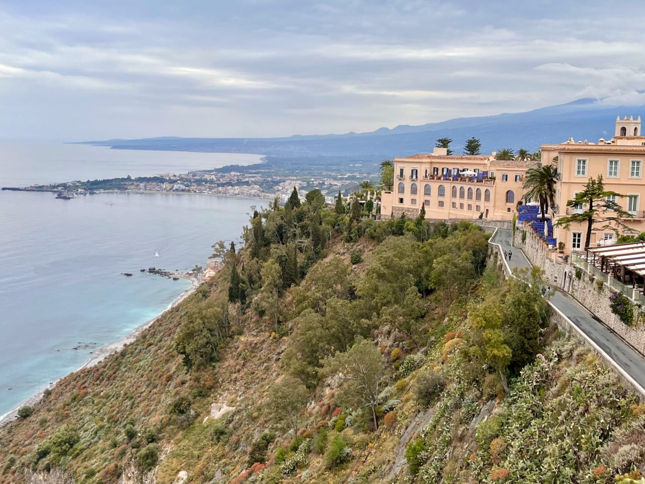 Up at Taormina looking at Naxos below